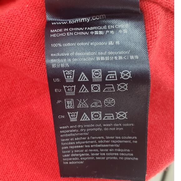 TOMMY HILFIGER Red Long Sleeve Sweater Womens Size Large L - Picture 4 of 4